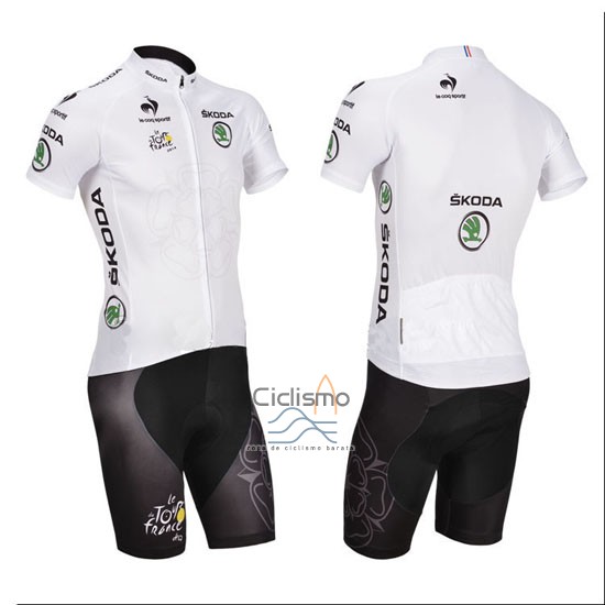 Tour DE Francia Ropa Ciclismo Culotte Corto 2014 Hombre Mangas Cortas Blanco
